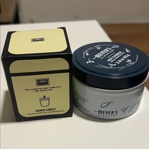 Mini scented candle and 2.9 oz Meyer's Clean Day Scented Candle